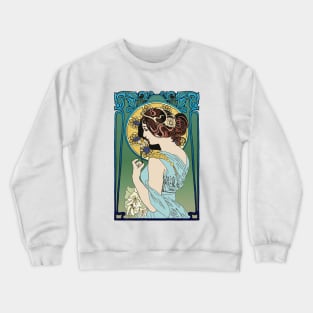 Pre-Raphaelite Girl 4 (Blue) Crewneck Sweatshirt